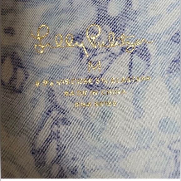 Lilly Pulitzer Medium Royal Purple Animal Viscose Jersey Button Up Top - Picture 3 of 9